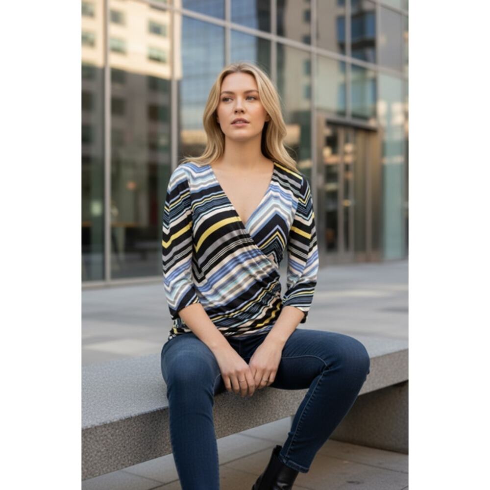 Misia - Striped Wrapped Blouse - Small - Picture 2 of 4